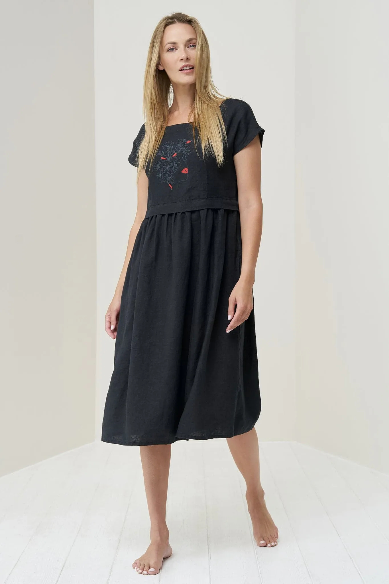 Printed linen dress Molly