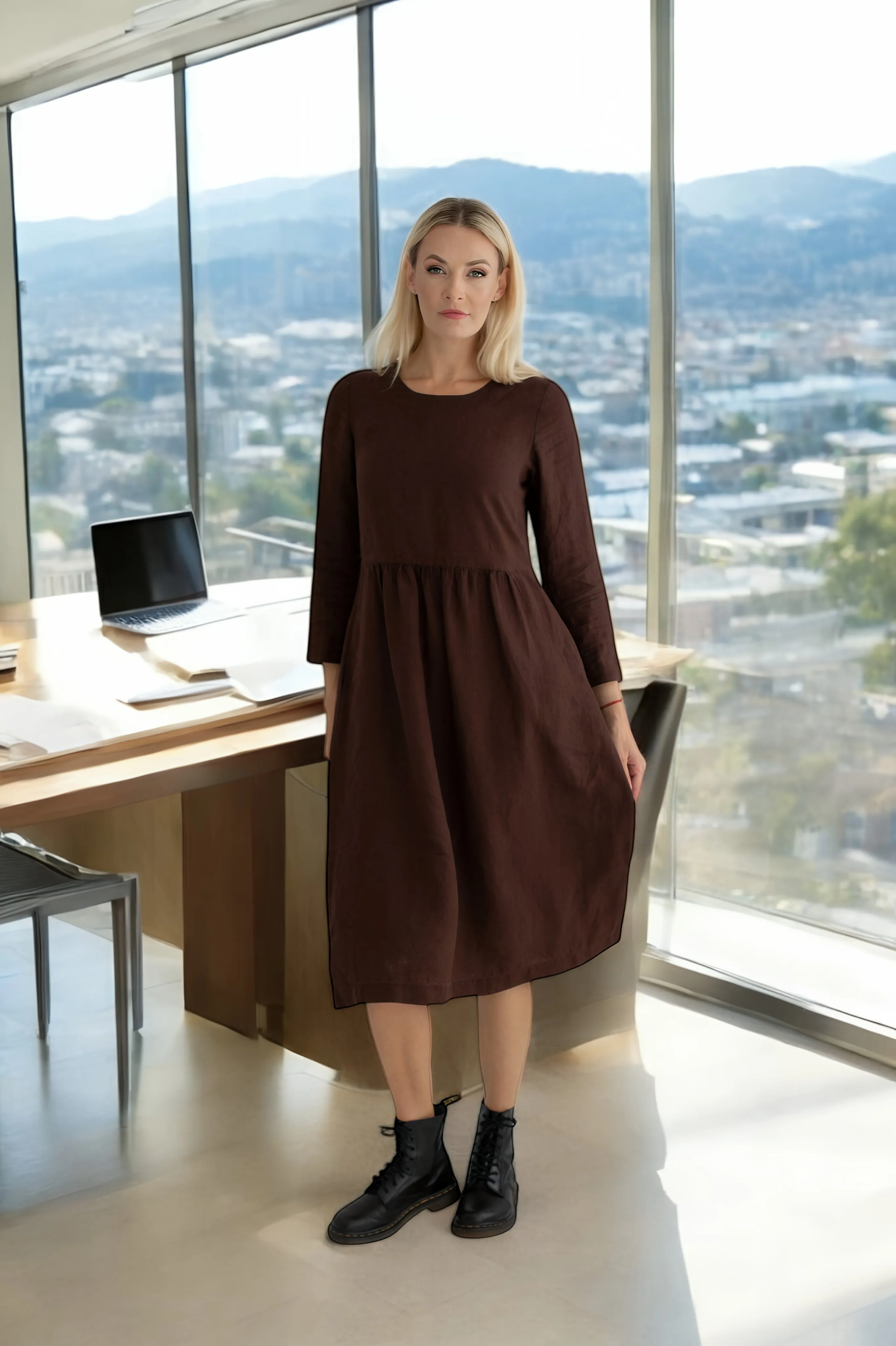 Pure linen dress Madeira