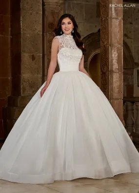  Plunging Tulle Tiered Ballgown