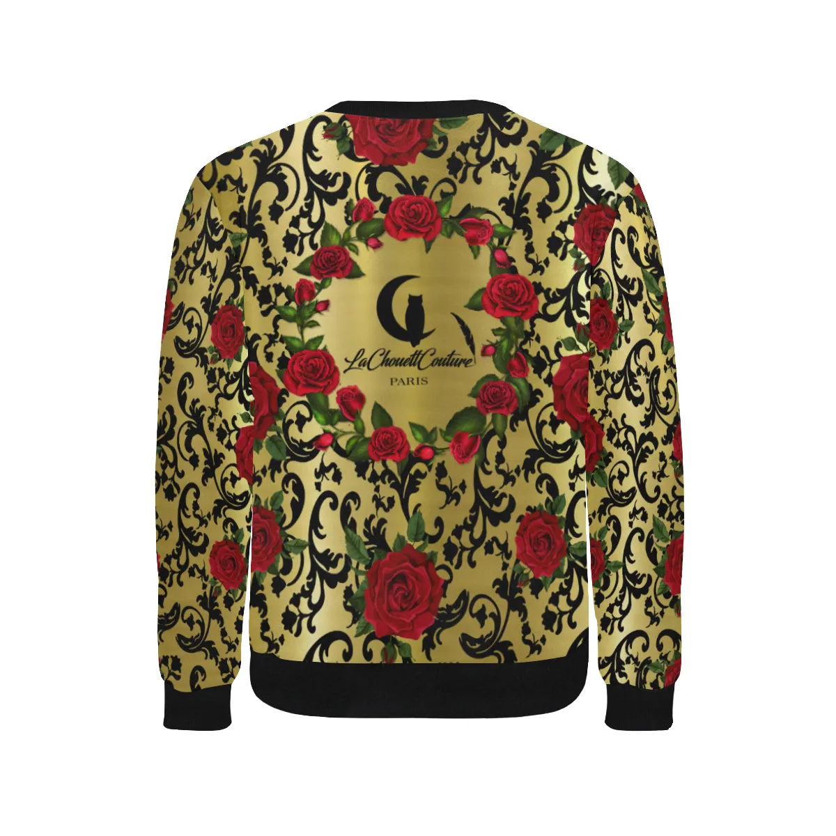 RED ROSES GOLD Men's Rib Cuff Crew Neck Sweatshirt