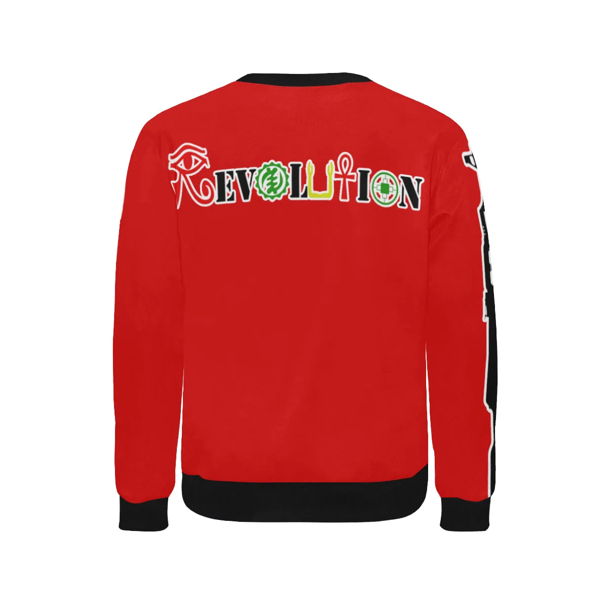 REVOLUTION RED Men's Rib Cuff Crew Neck Sweatshirt