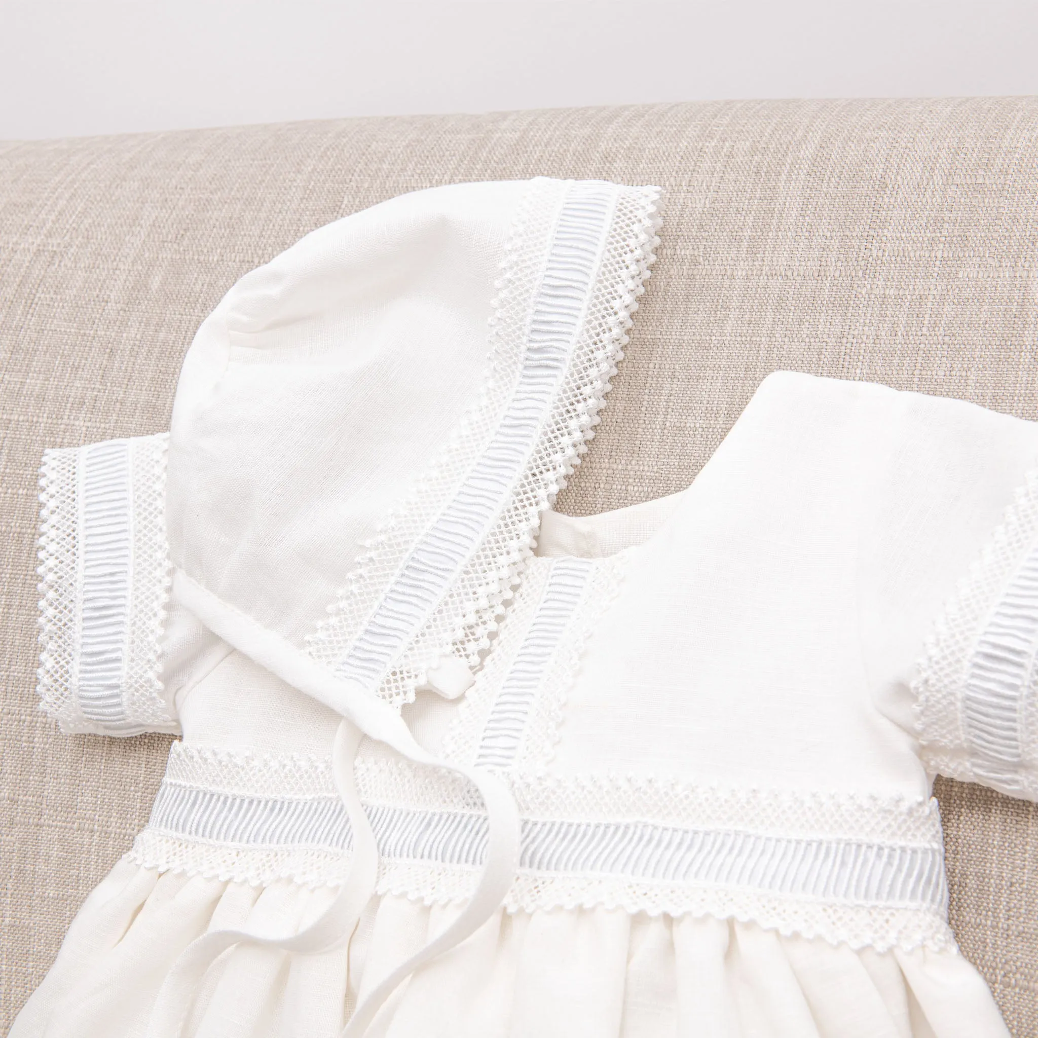 Rowan Linen Gown & Bonnet