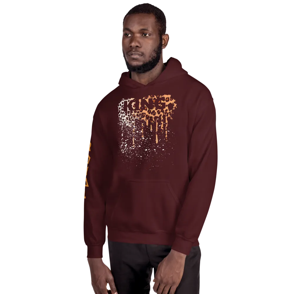 .R.O.Y.A.L. KING DRIP HOODIE HUMAN-IMAL LEOPARD MAROON
