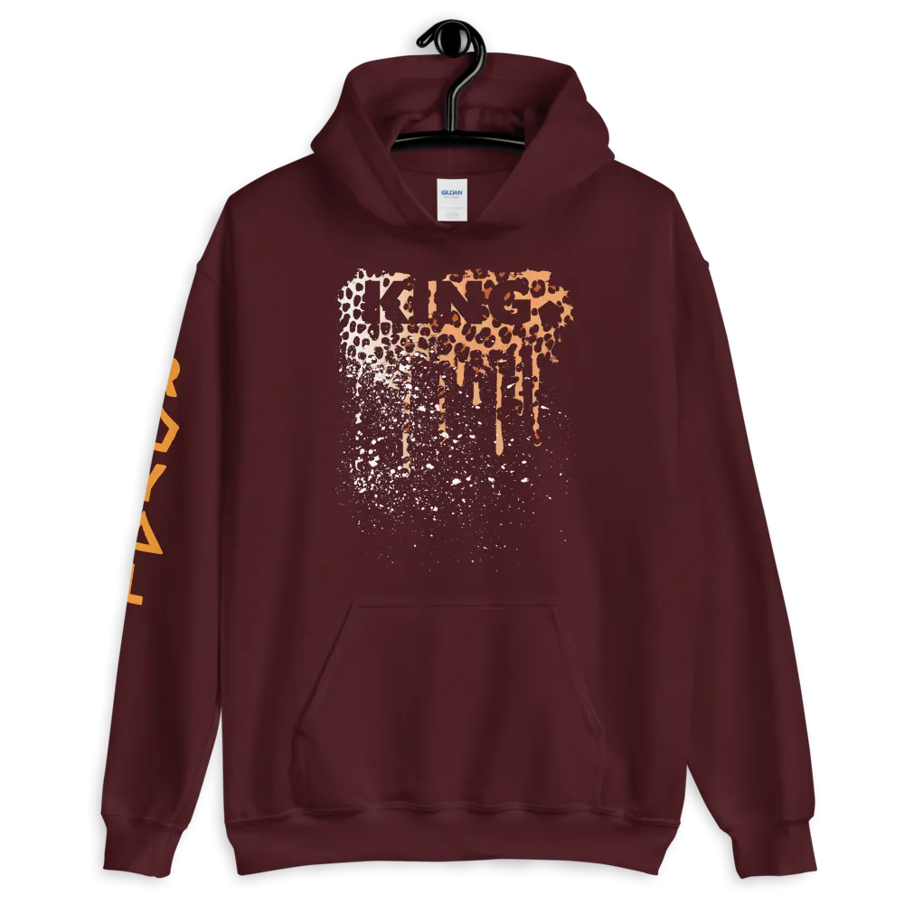 .R.O.Y.A.L. KING DRIP HOODIE HUMAN-IMAL LEOPARD MAROON