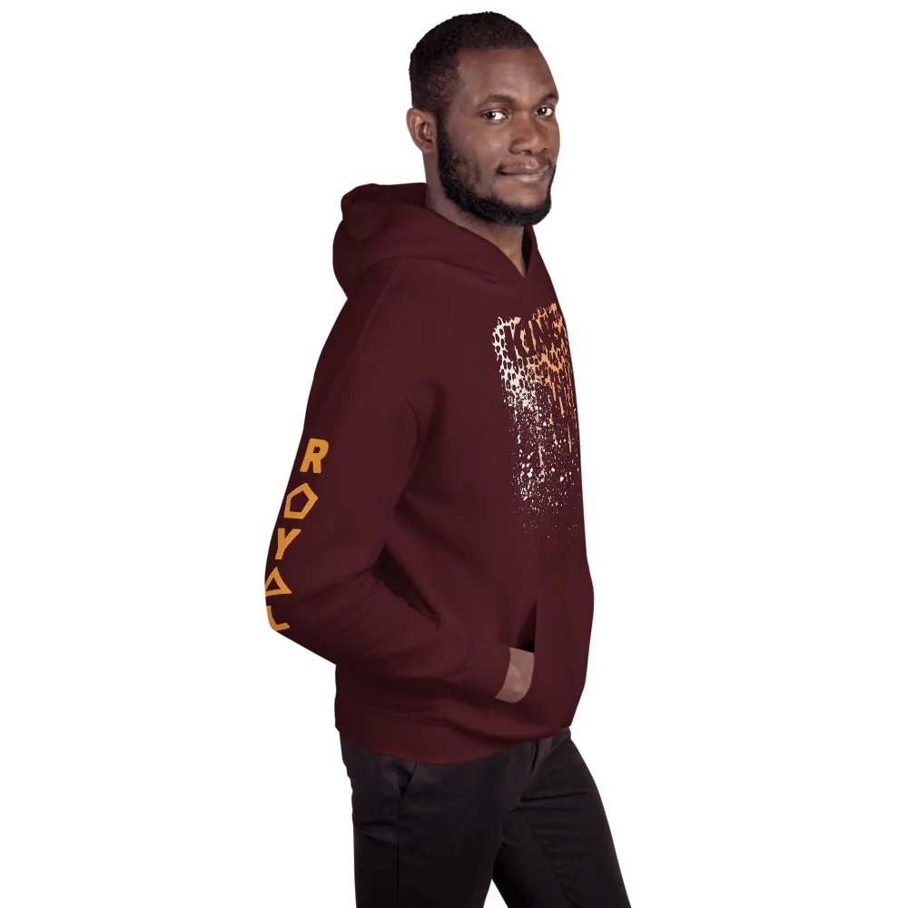 .R.O.Y.A.L. KING DRIP HOODIE HUMAN-IMAL LEOPARD MAROON