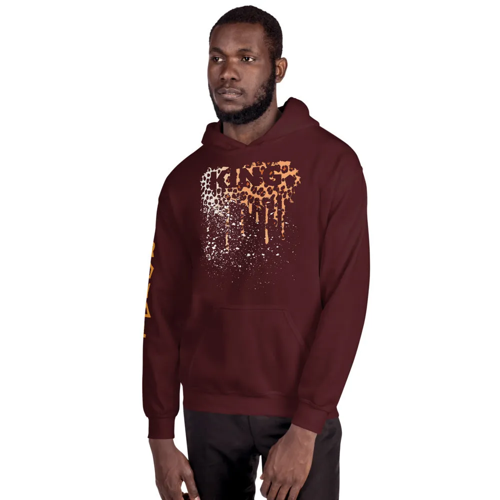 .R.O.Y.A.L. KING DRIP HOODIE HUMAN-IMAL LEOPARD MAROON