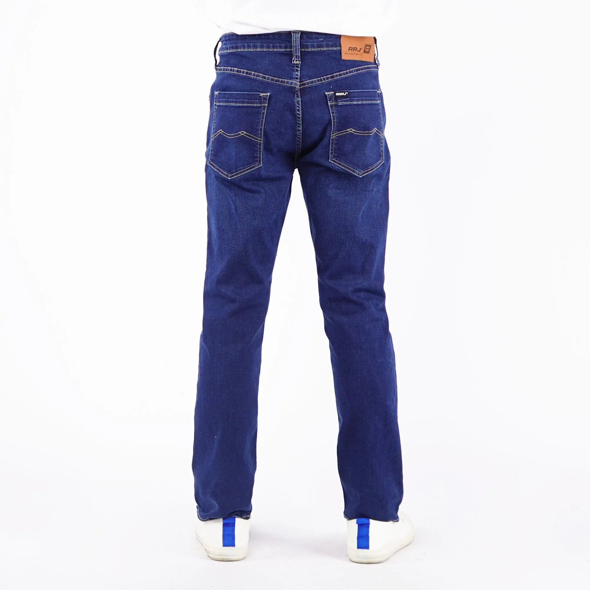 RRJ Men's Basic Denim Pants Mid-Rise Superskinny Fitting Extreme with Details Fabric 167307 (Medium Shade)
