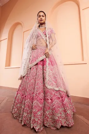 Scarlet Embroidered Lehenga Set