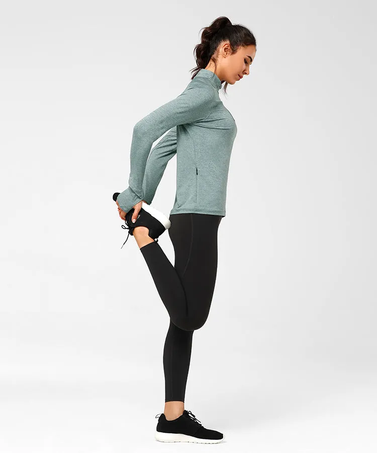 Shift Half Zip Mock Neck T-shirt | Women's Long Sleeve T-shirt