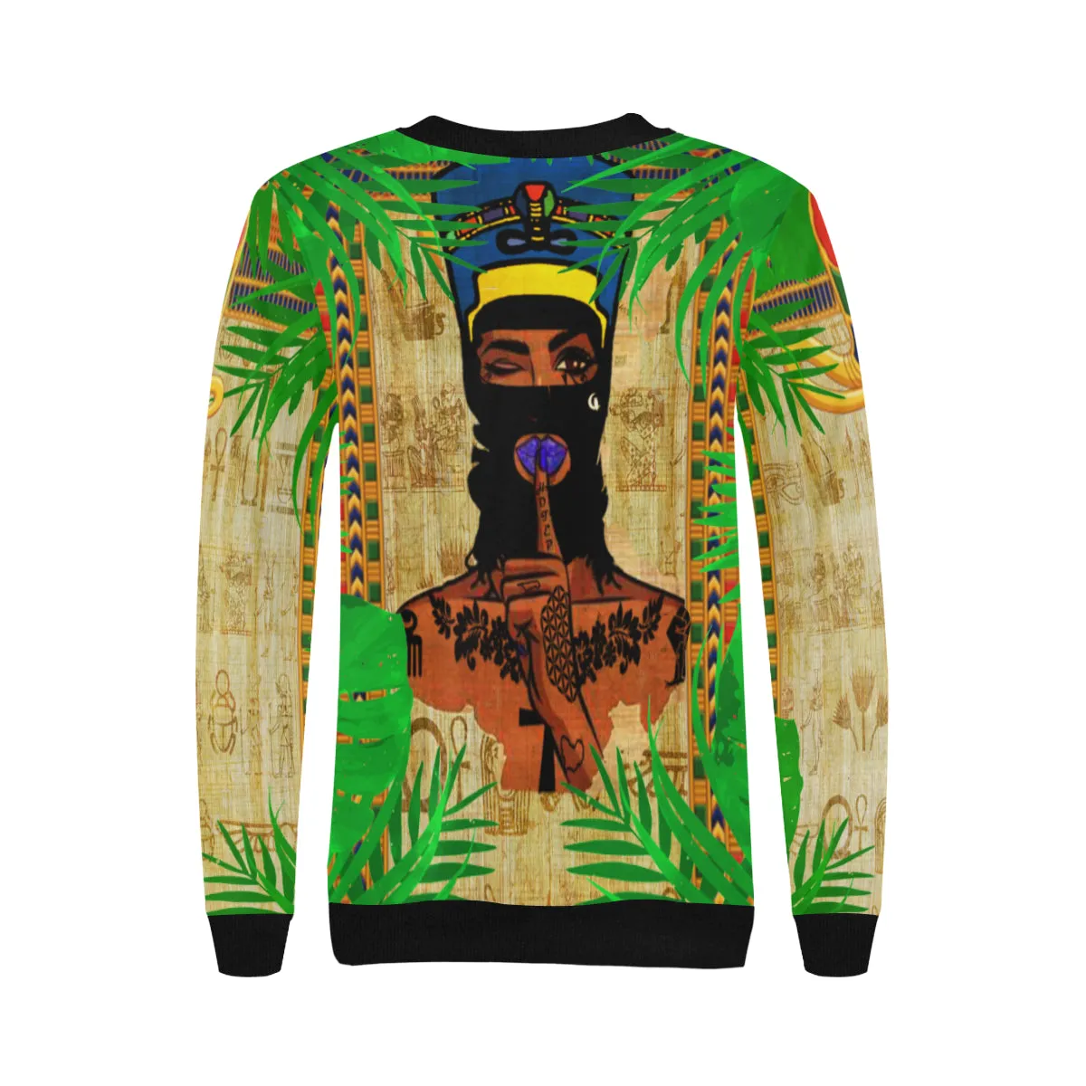 SKI MASK KWEEN Women's Rib Cuff Crew Neck Sweatshirt