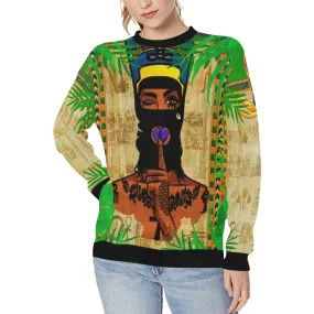 SKI MASK KWEEN Women's Rib Cuff Crew Neck Sweatshirt