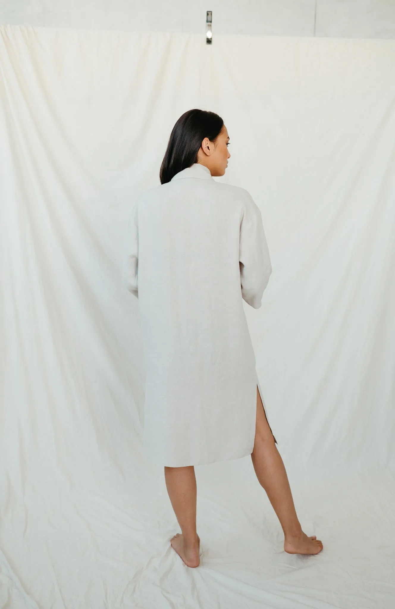 Sofa Killer sand color linen dress TOTTORI