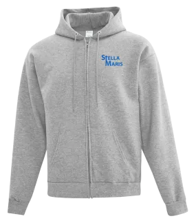 Stella Maris Youth Cotton Full Zip Hooded Sweatshirt with Left Chest Embroidered Logo