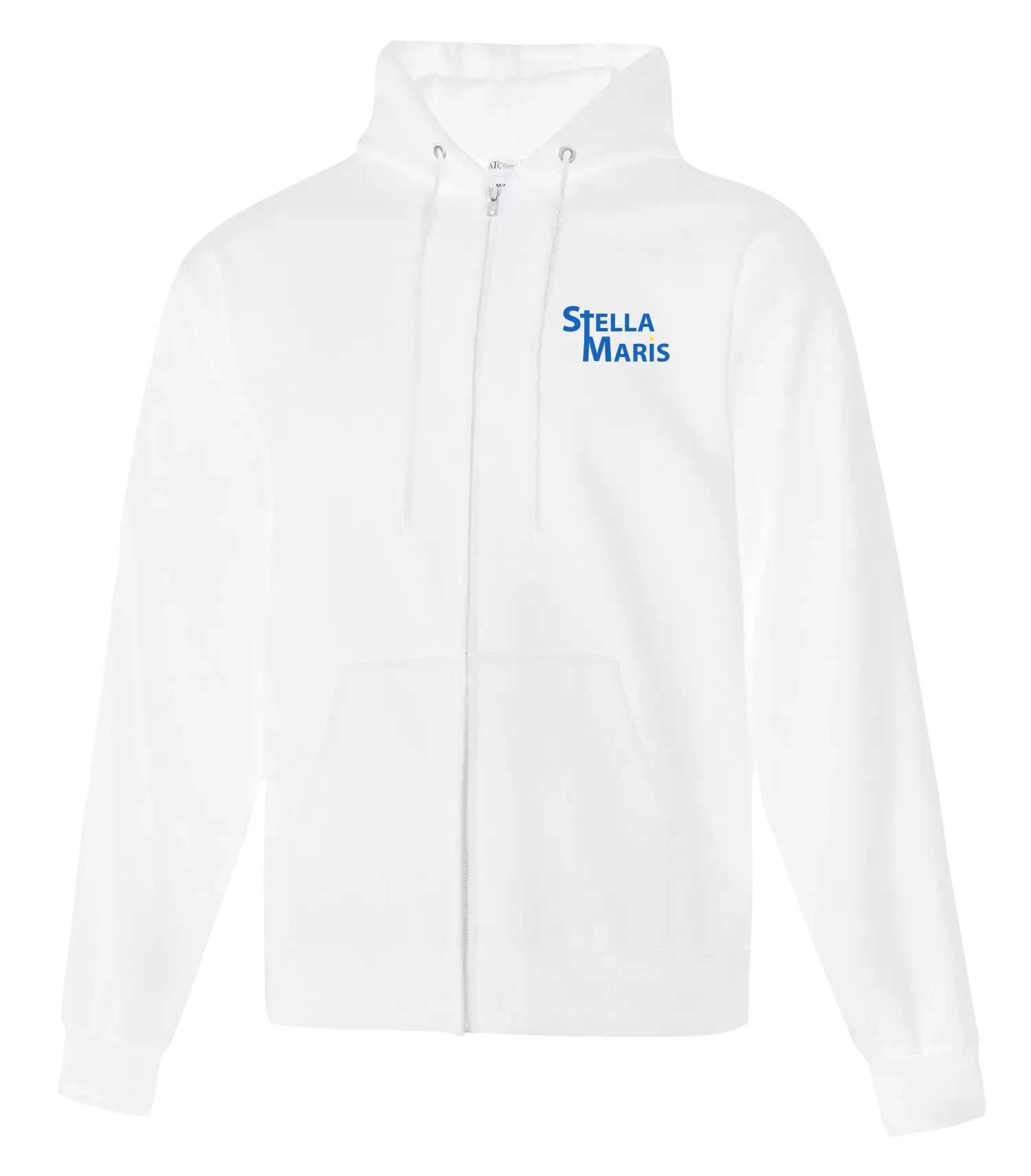 Stella Maris Youth Cotton Full Zip Hooded Sweatshirt with Left Chest Embroidered Logo