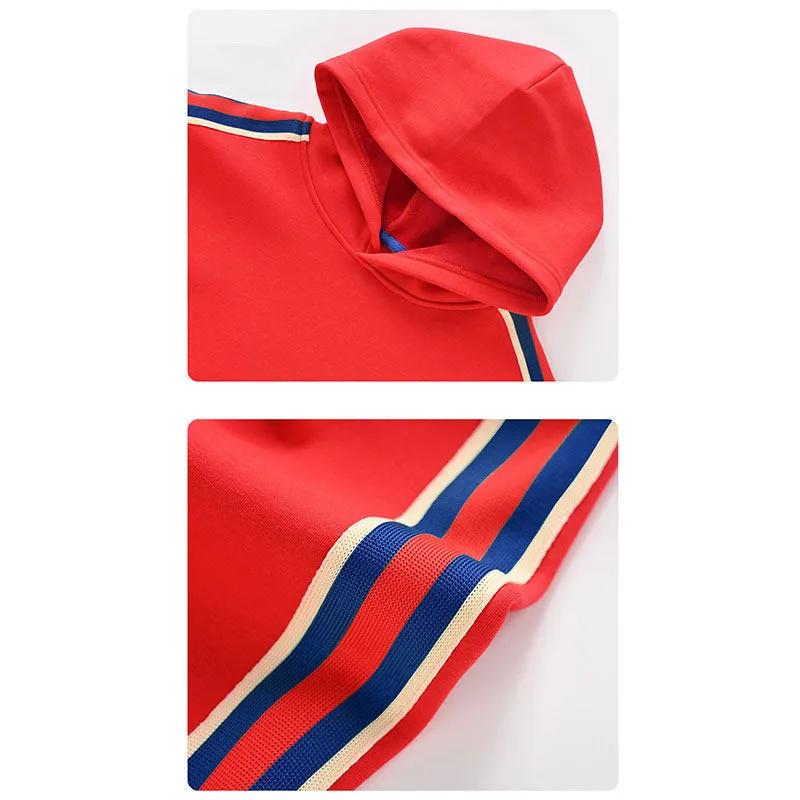 Striped Fleece-Lined Hoodie