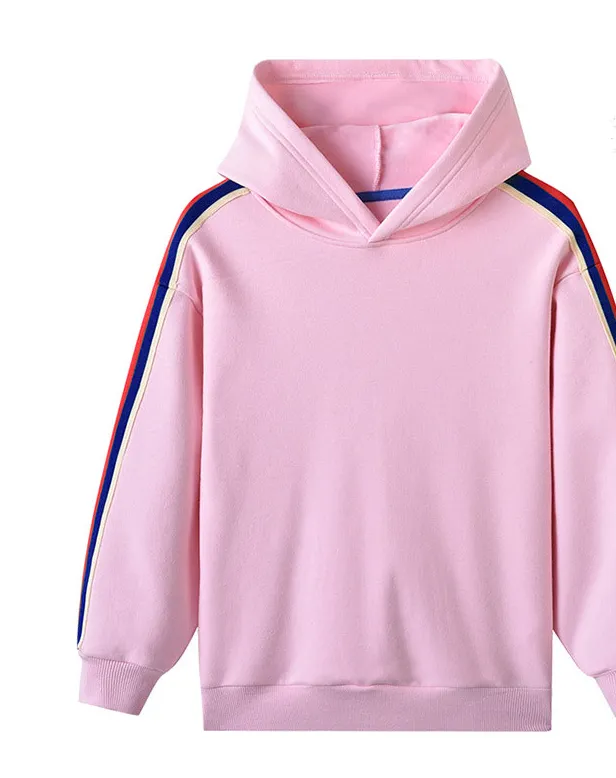 Striped Fleece-Lined Hoodie