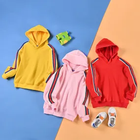 Striped Fleece-Lined Hoodie