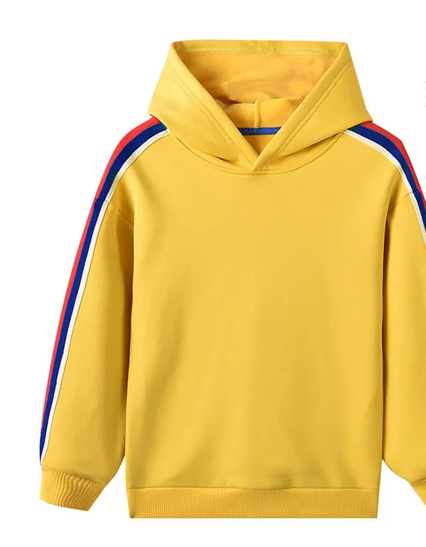 Striped Fleece-Lined Hoodie