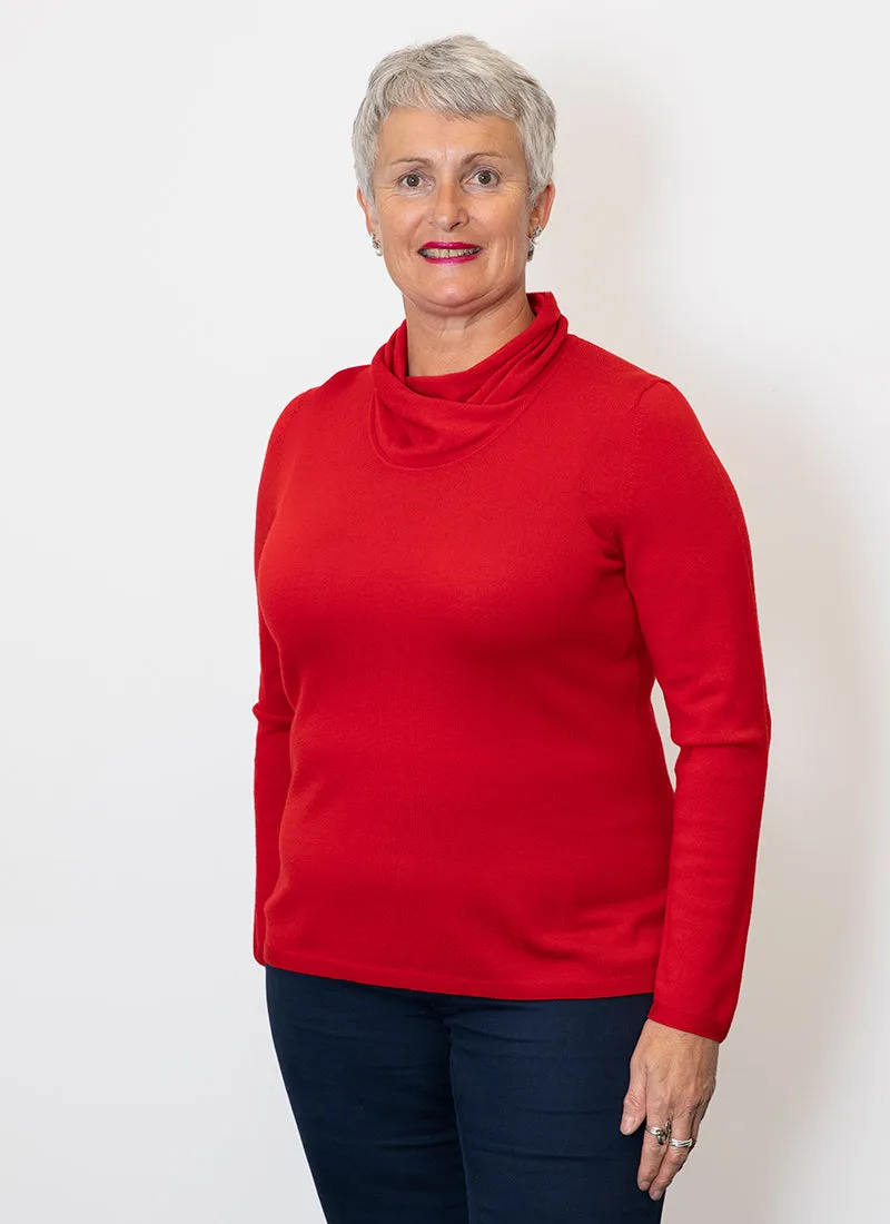 Supersoft Merino Wrap Neck Jumper from AOK Clothing