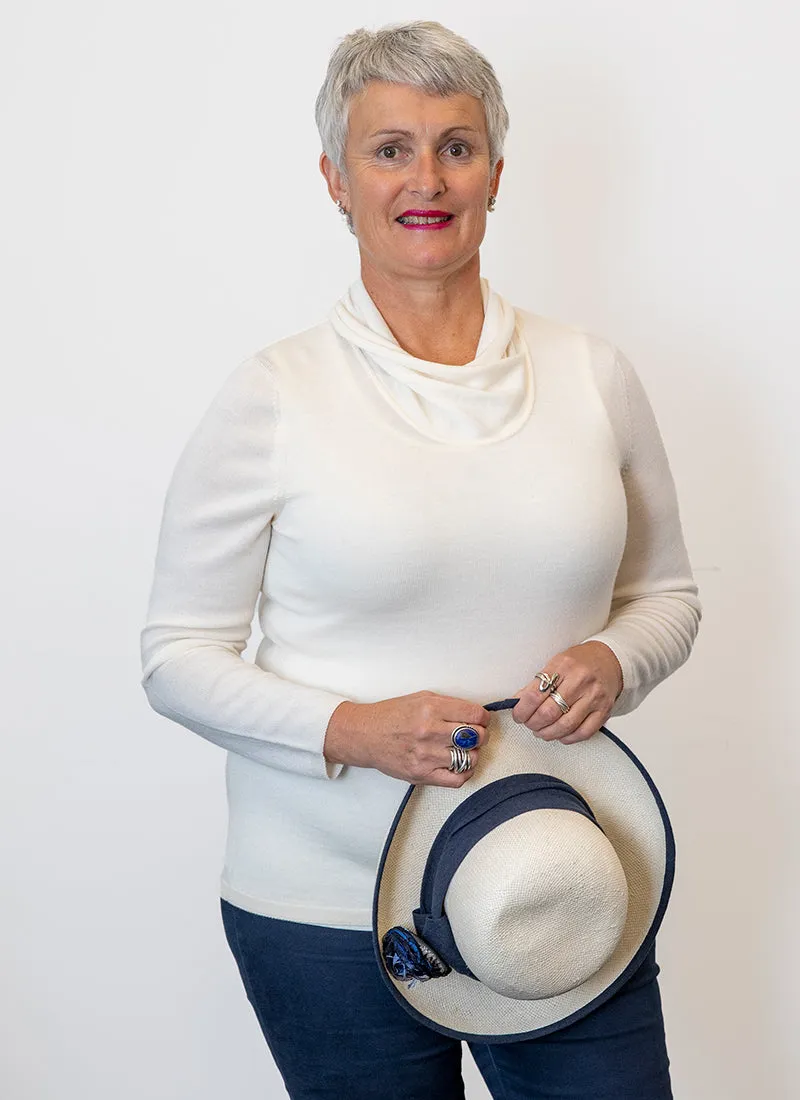 Supersoft Merino Wrap Neck Jumper from AOK Clothing