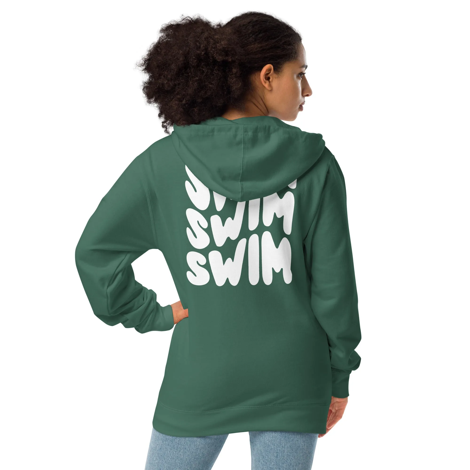 Swim Warp Type Swimmer Premium Fleece Zip-Up Hoodie