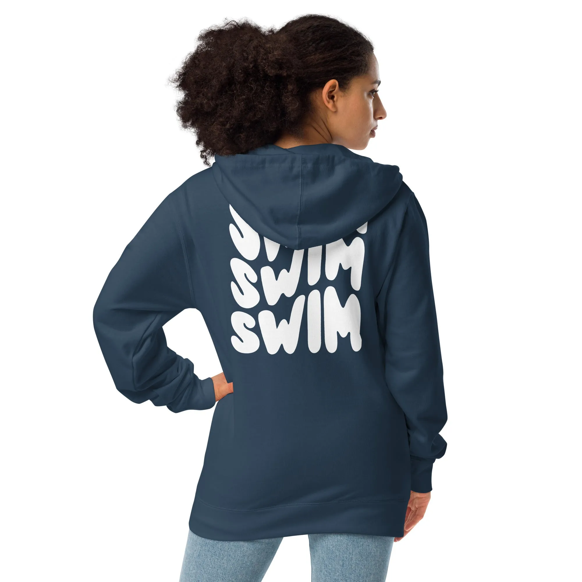 Swim Warp Type Swimmer Premium Fleece Zip-Up Hoodie