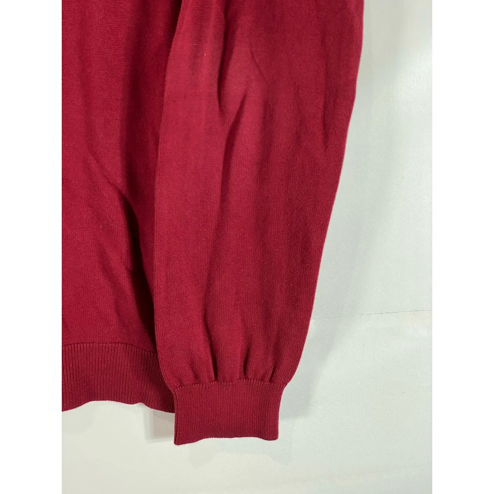TOMMY HILFIGER Men's Red Flag Logo Quarter-Zip Pullover Sweater SZ 2XL