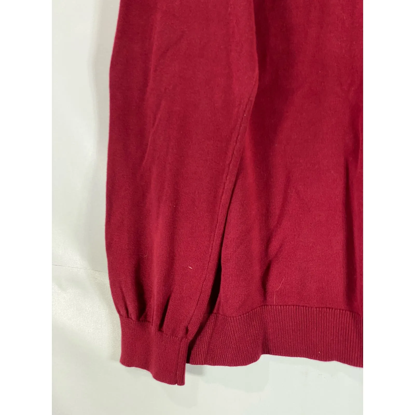 TOMMY HILFIGER Men's Red Flag Logo Quarter-Zip Pullover Sweater SZ 2XL