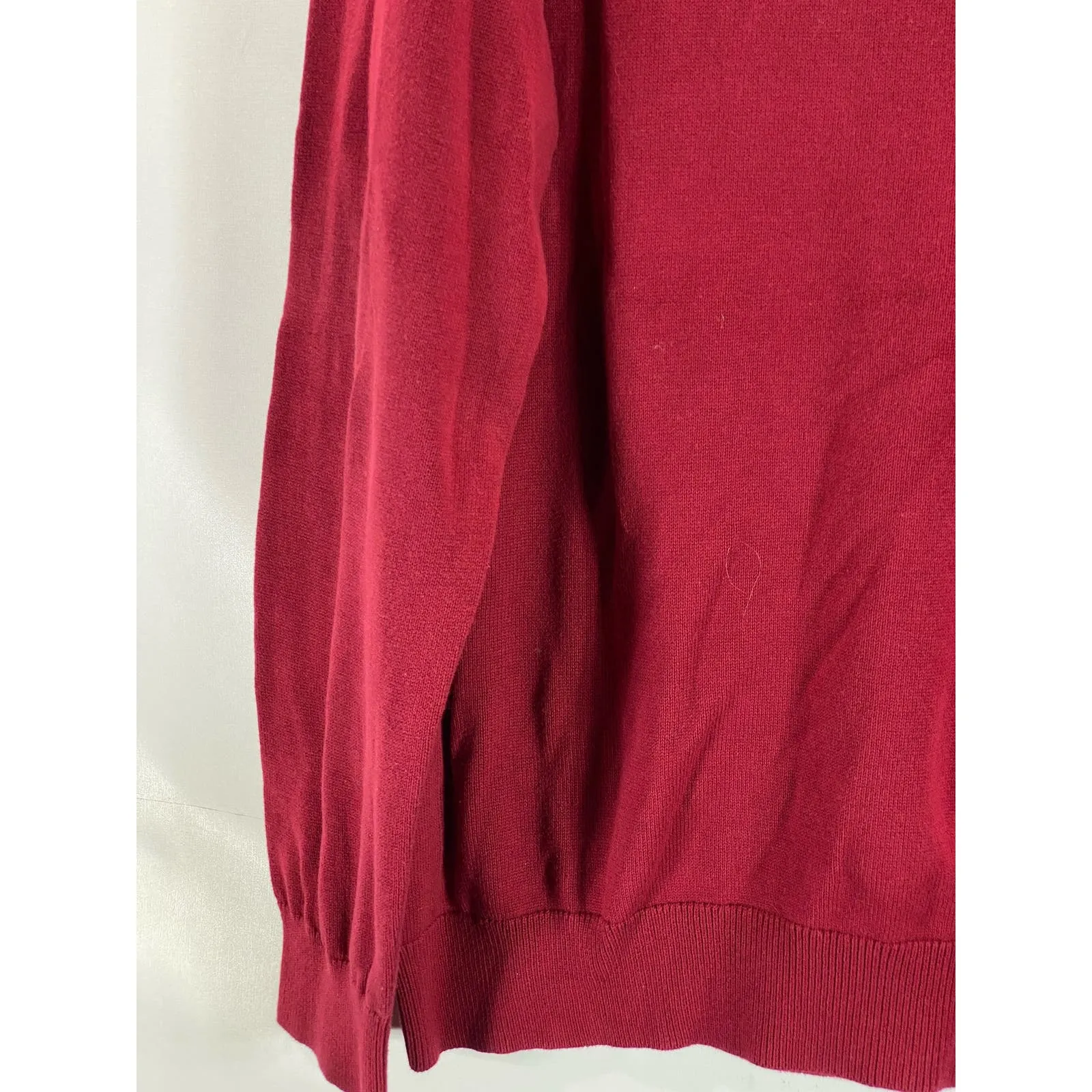 TOMMY HILFIGER Men's Red Flag Logo Quarter-Zip Pullover Sweater SZ 2XL