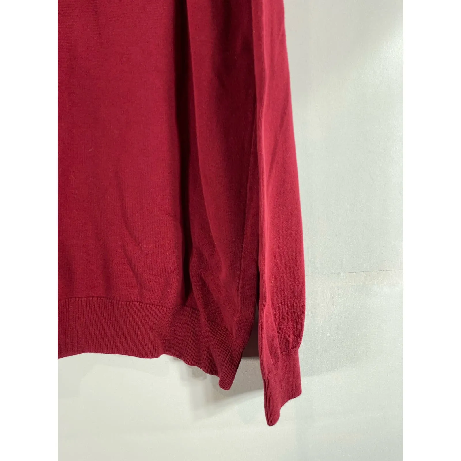 TOMMY HILFIGER Men's Red Flag Logo Quarter-Zip Pullover Sweater SZ 2XL