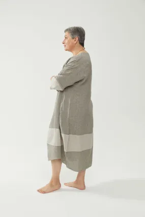 Tulip Dress Beige Stripe
