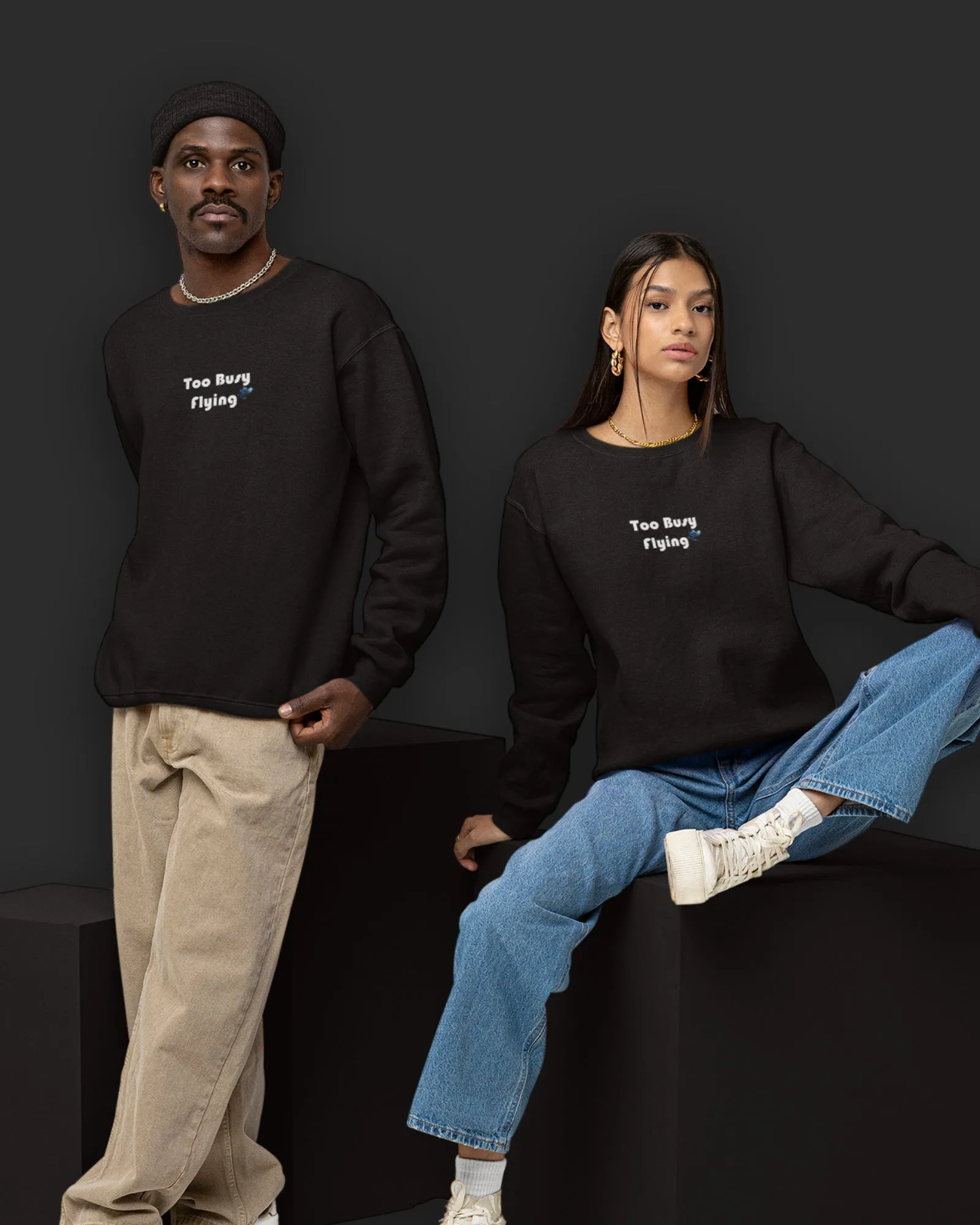 Unprocessed Drop Shoulder Sweatshirt: Black