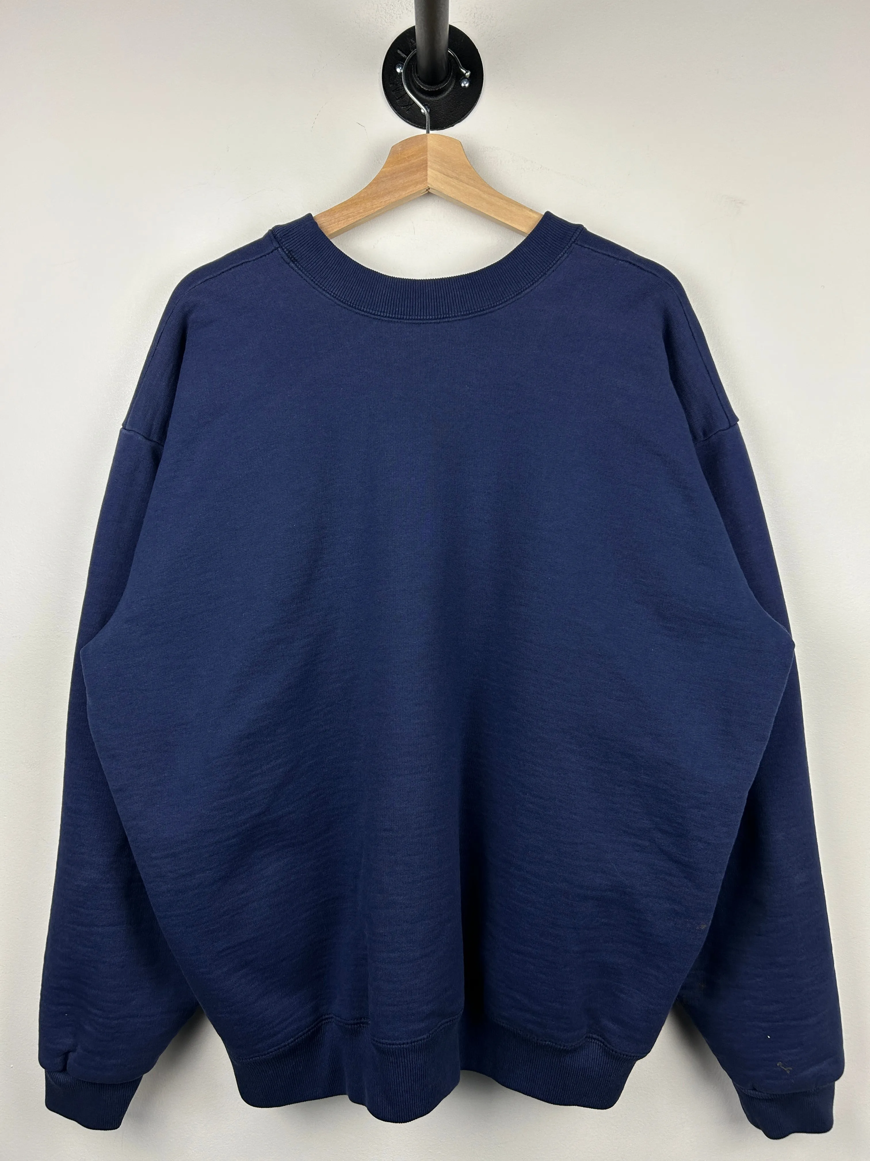 Vintage 90s Carhartt New York Yankees Embroidered Thermal Lined Navy Crewneck