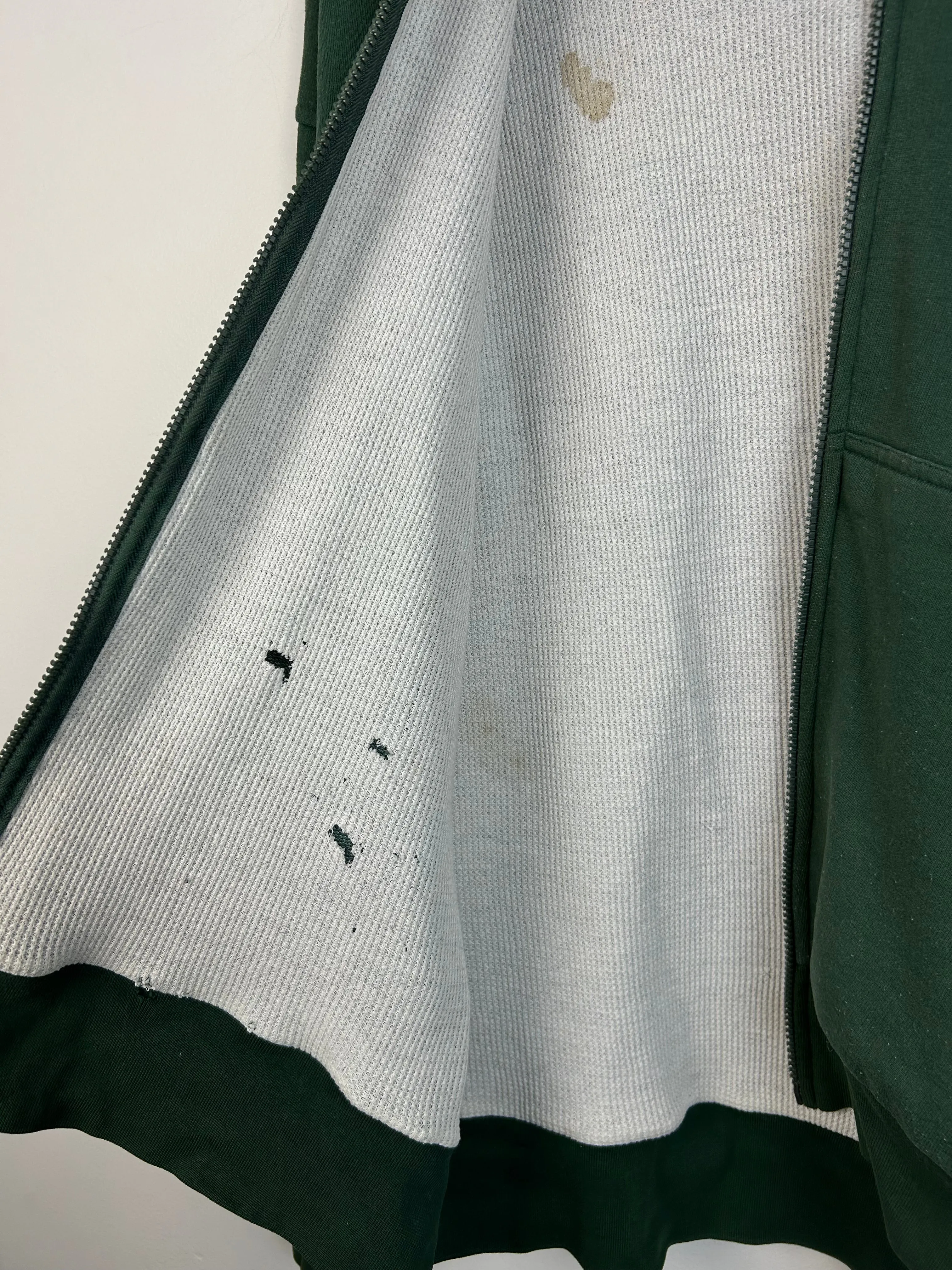 Vintage 90s Williams Bay Thermal Lined Forest Green Zip Up Hoodie