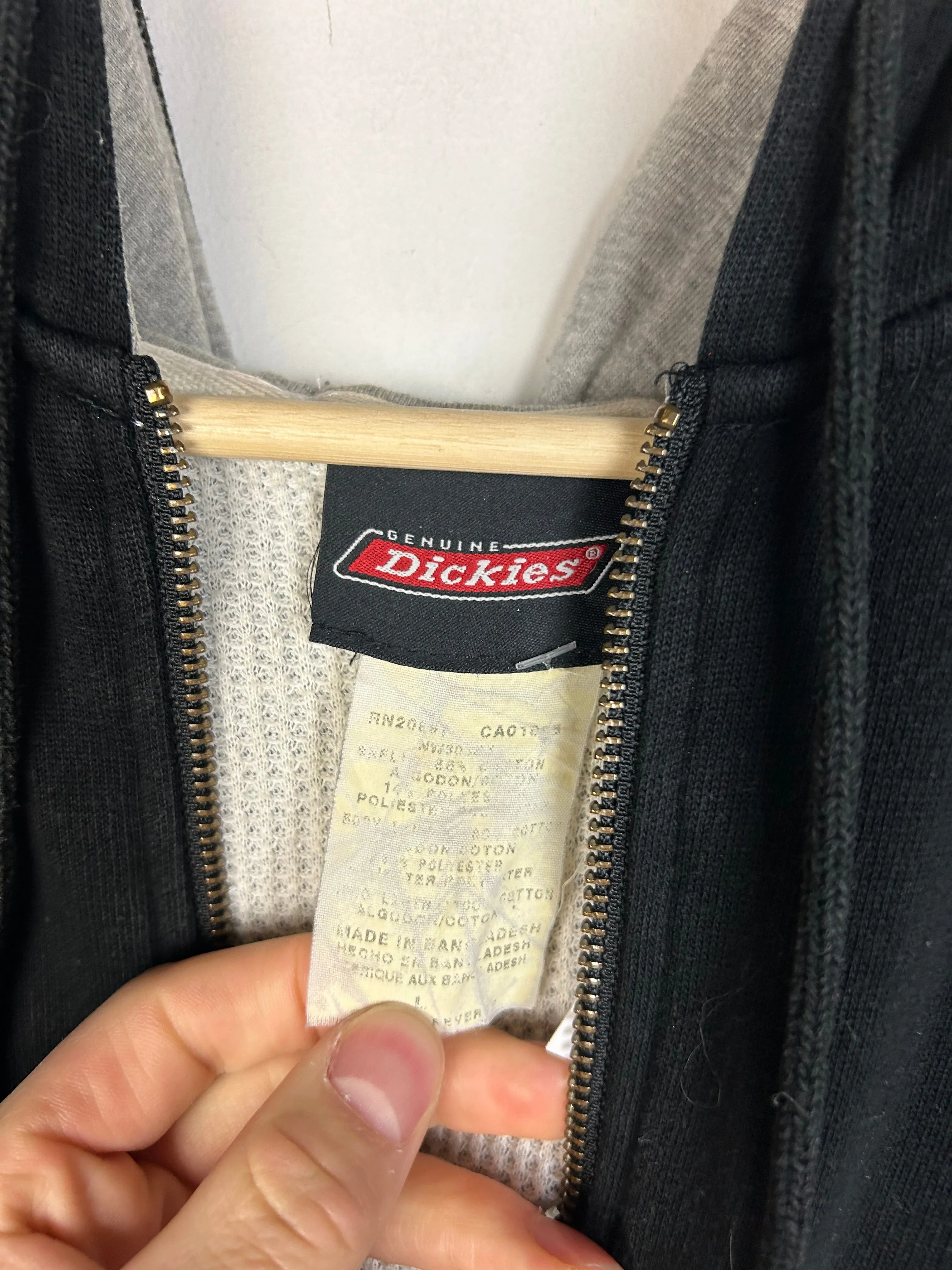 Vintage Dickies Thermal Lined Black Zip Up Hoodie