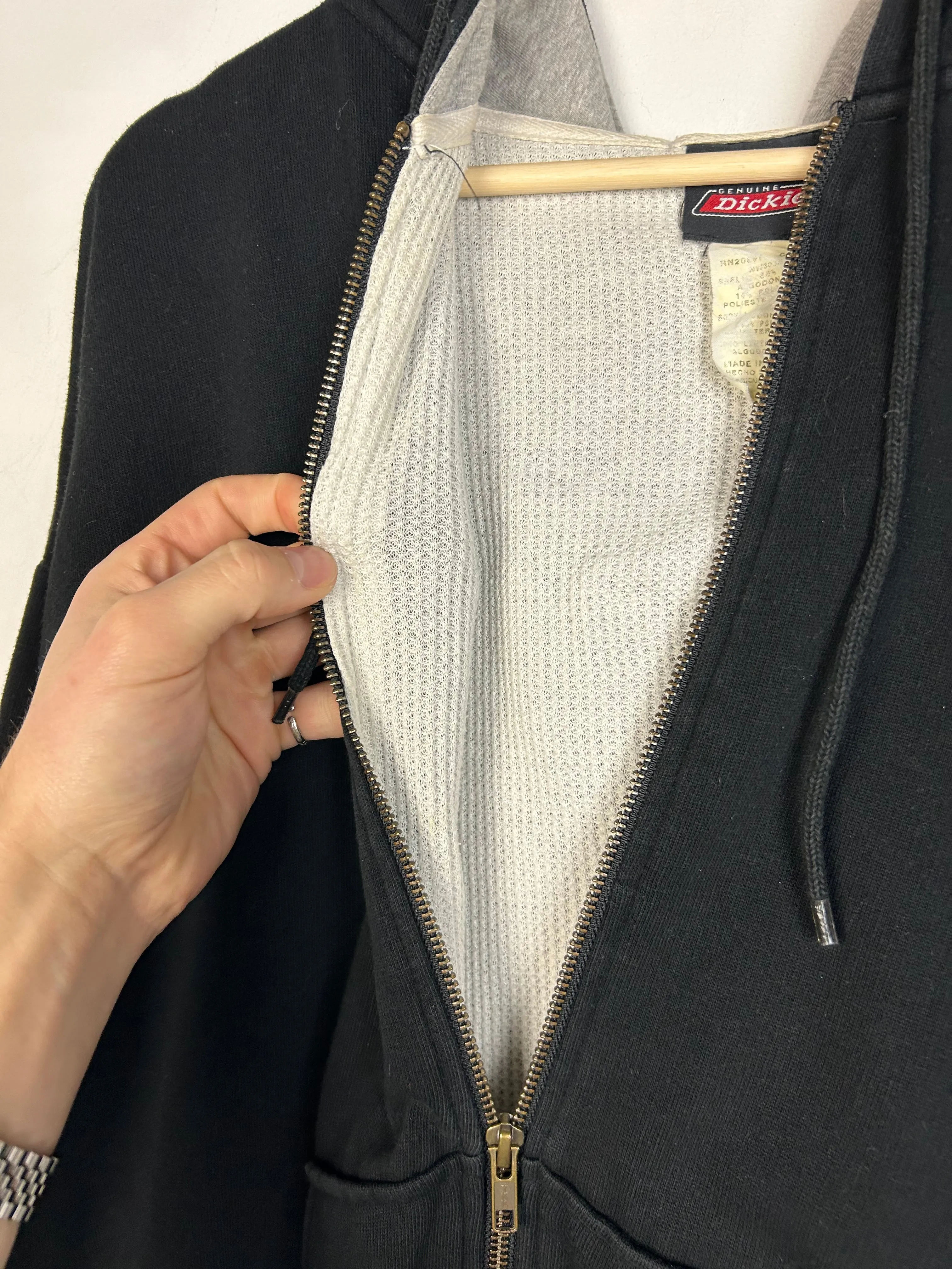Vintage Dickies Thermal Lined Black Zip Up Hoodie
