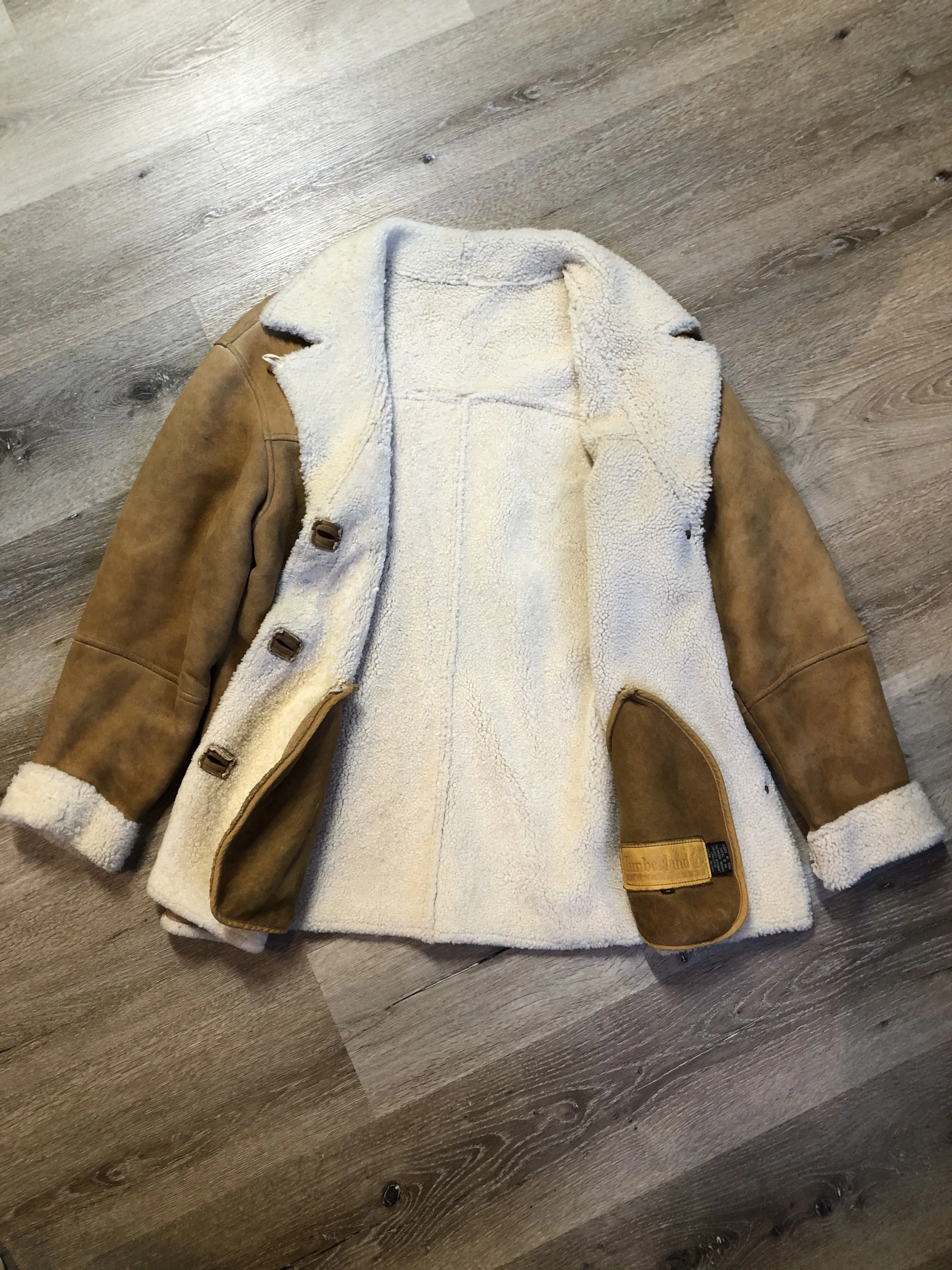 Vintage Timberland Tan Lambskin Shearling Coat