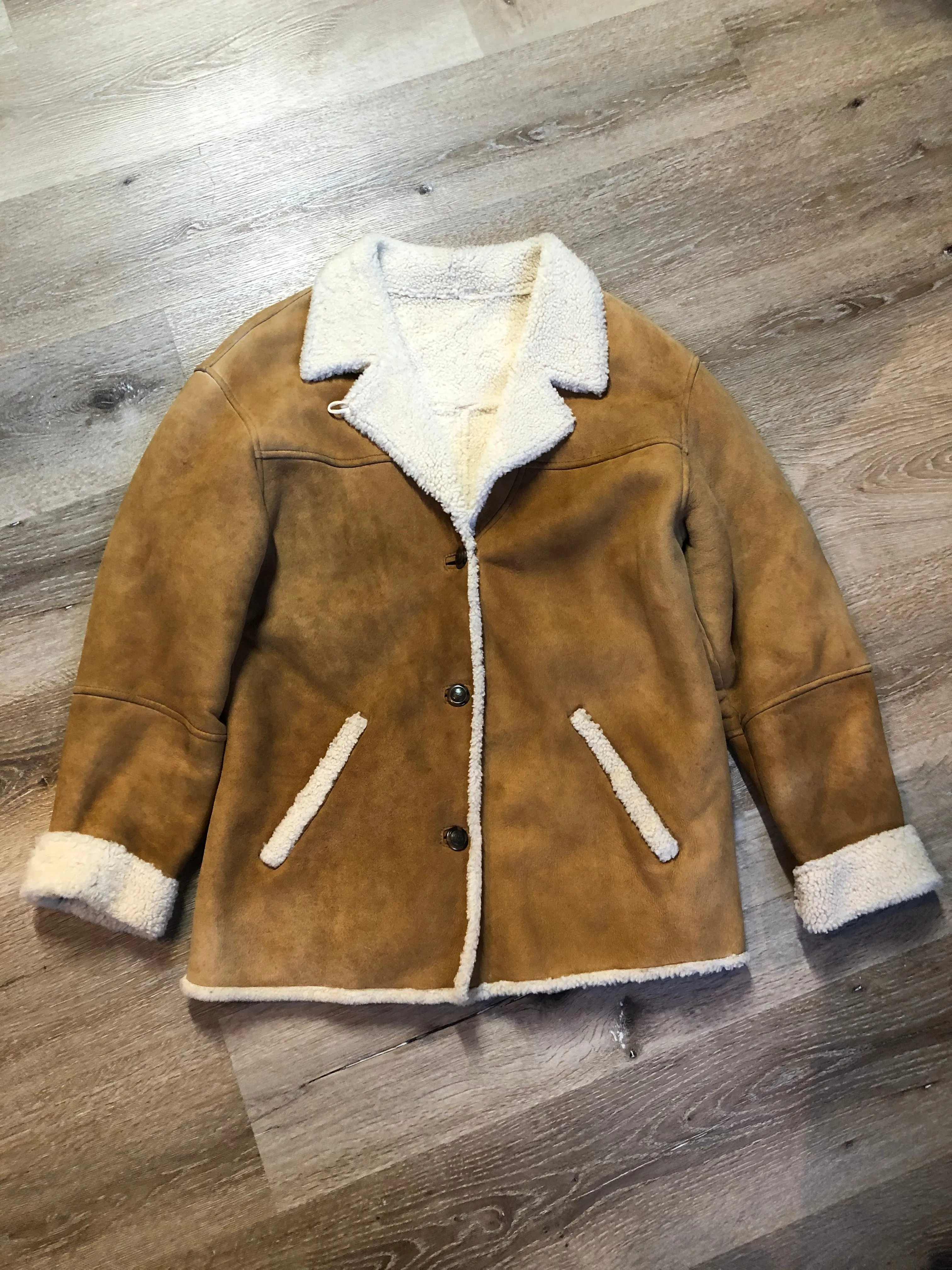 Vintage Timberland Tan Lambskin Shearling Coat