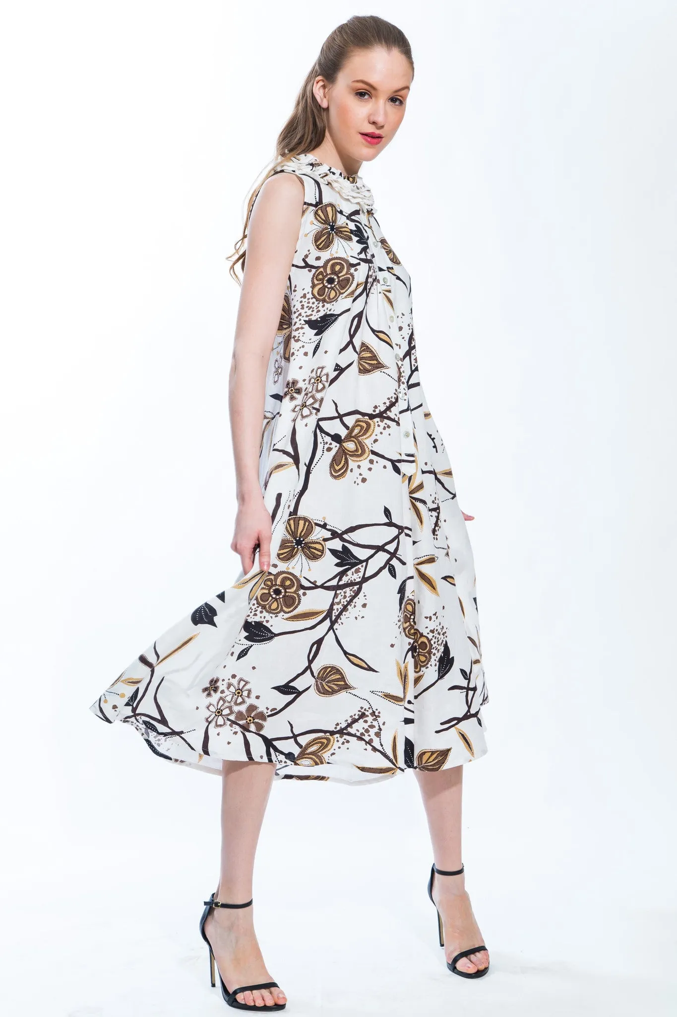 White Multi Ruffled Sundress Style 1746