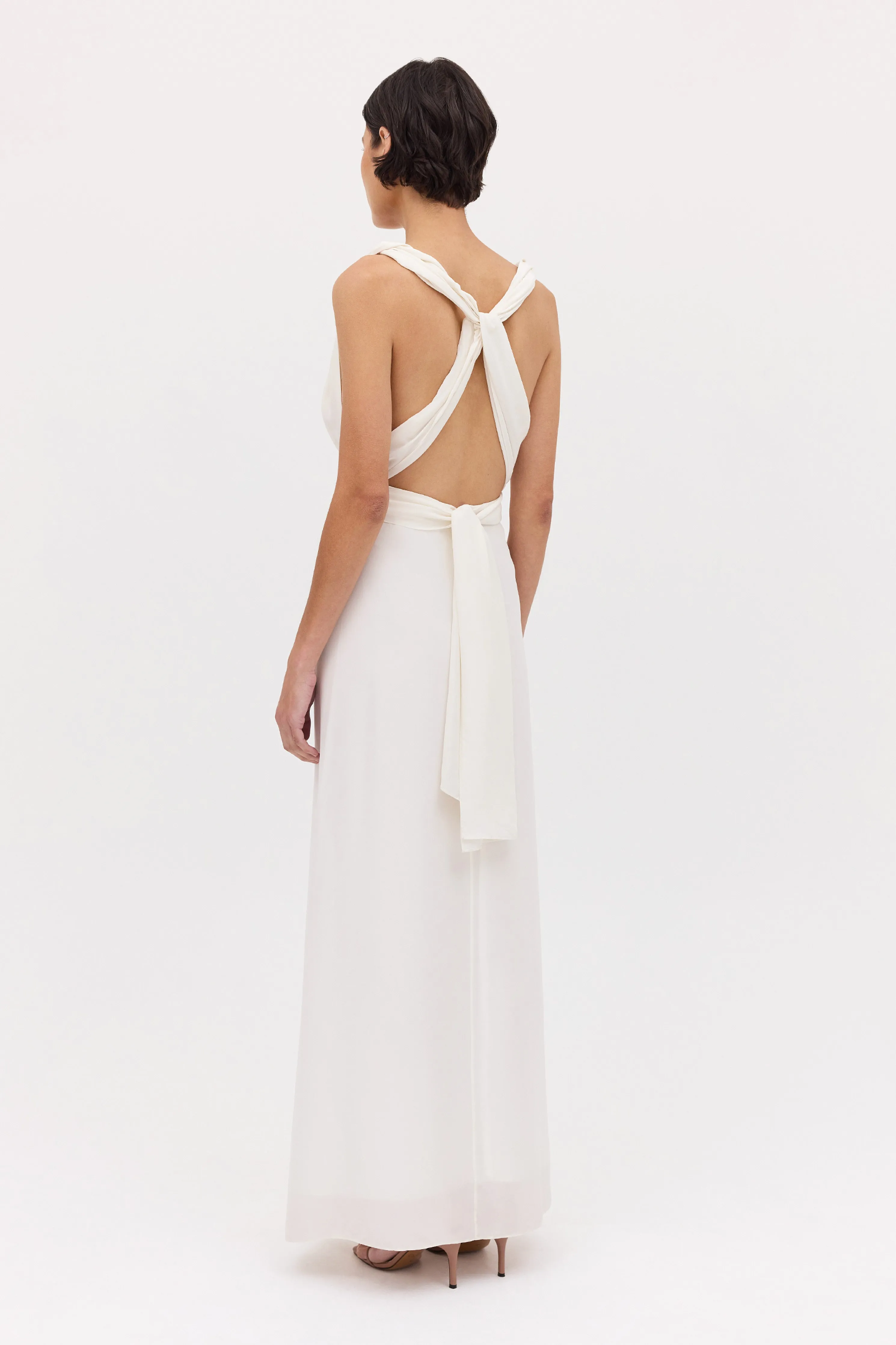 WHITE SILK CDC ASCENDENT GOWN