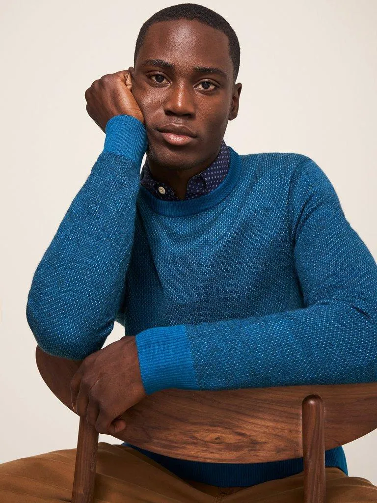 WHITE STUFF <BR>
Newport Crew Neck Merino Wool Jumper <BR>
Teal <BR>