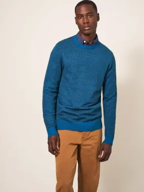 WHITE STUFF <BR>
Newport Crew Neck Merino Wool Jumper <BR>
Teal <BR>