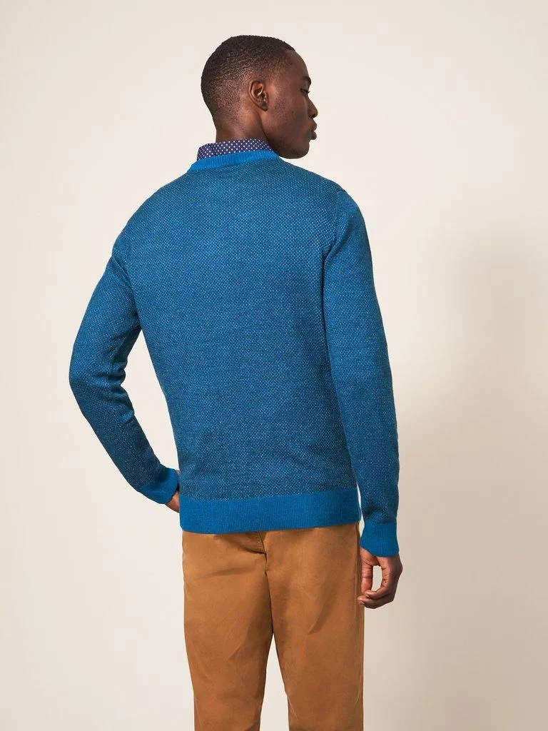 WHITE STUFF <BR>
Newport Crew Neck Merino Wool Jumper <BR>
Teal <BR>