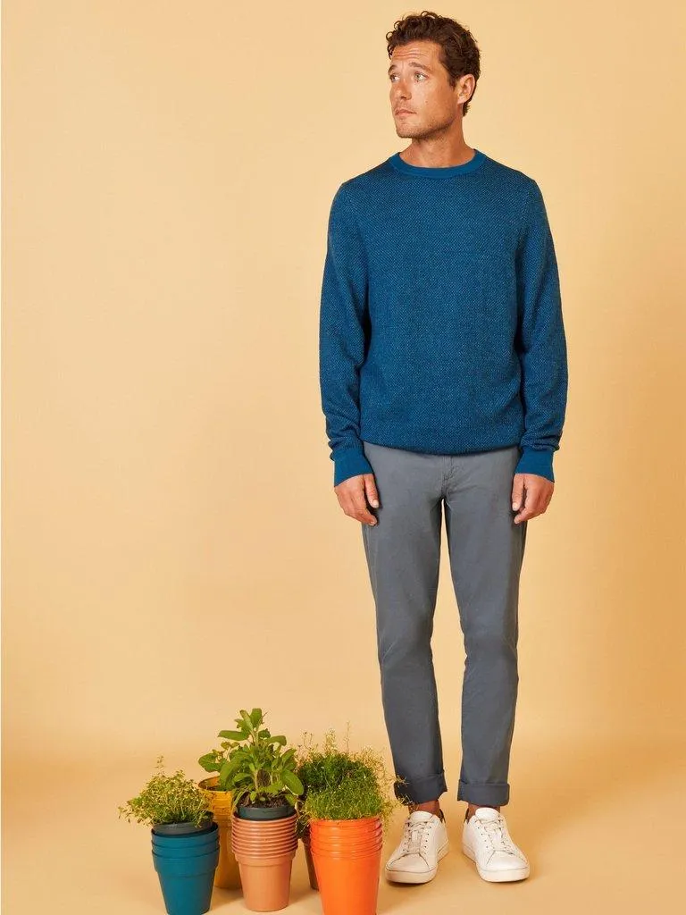 WHITE STUFF <BR>
Newport Crew Neck Merino Wool Jumper <BR>
Teal <BR>