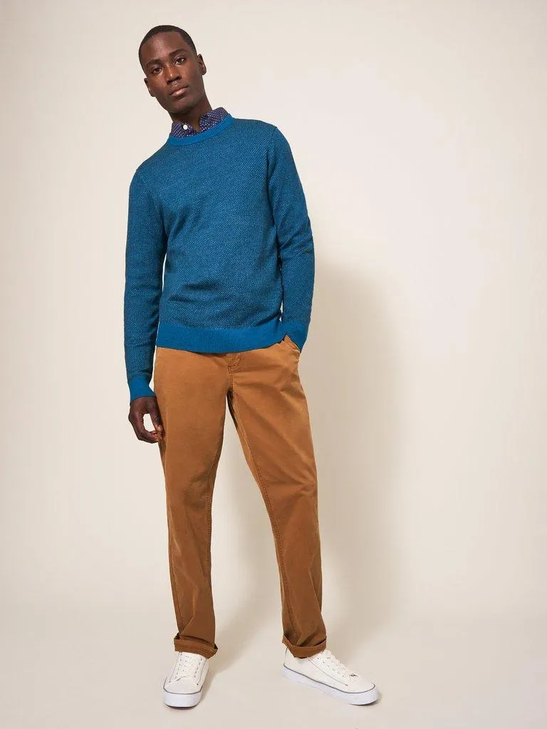 WHITE STUFF <BR>
Newport Crew Neck Merino Wool Jumper <BR>
Teal <BR>