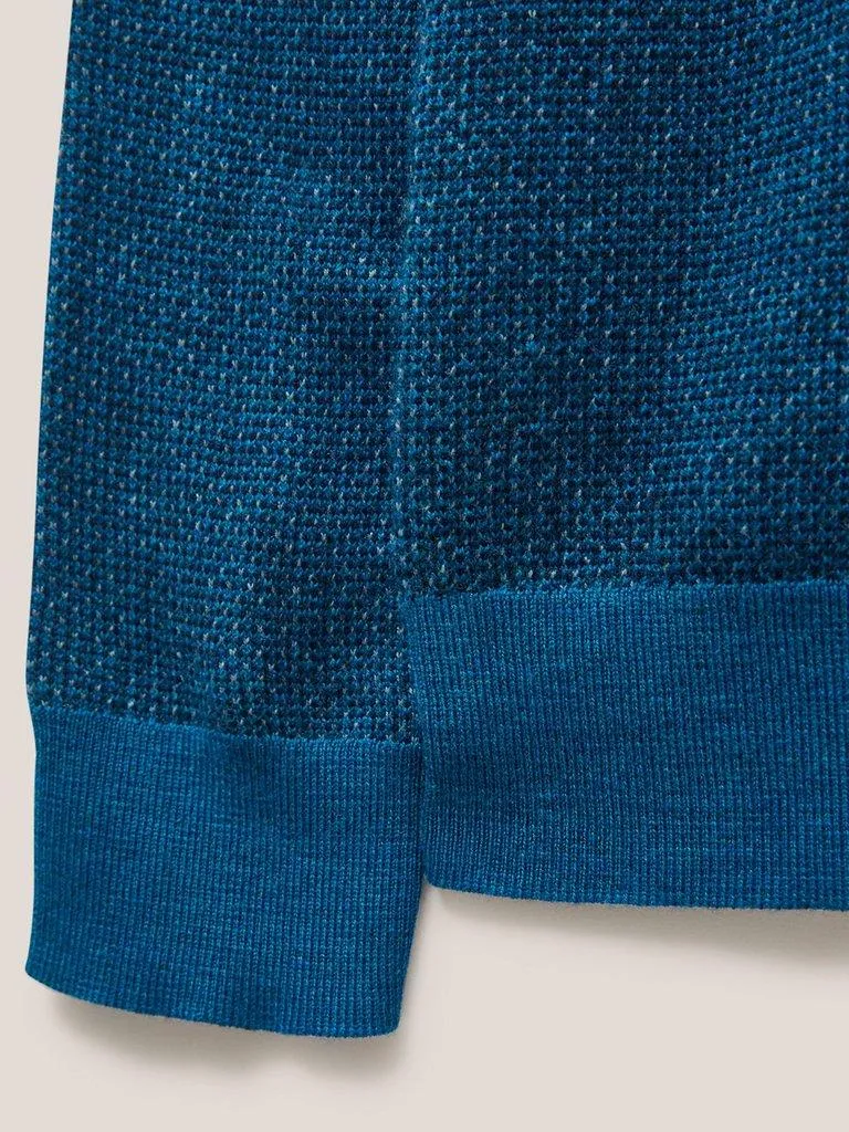WHITE STUFF <BR>
Newport Crew Neck Merino Wool Jumper <BR>
Teal <BR>