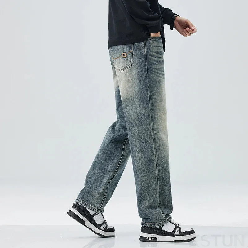 Wide Leg Pants Men Baggy Jeans Loose Fit Streetwear Casual Denim Pants Straight Mens Clothing High Quality Jeans Brand Cowboys