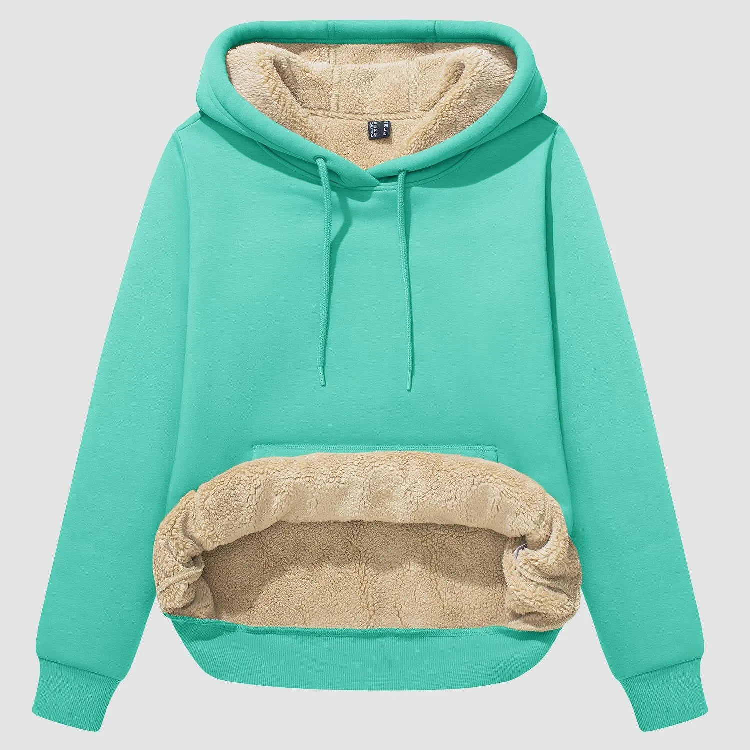Women's Sherpa Hoodies Fleece Lined Sweatshirtst Pullover With Kanga Pocket