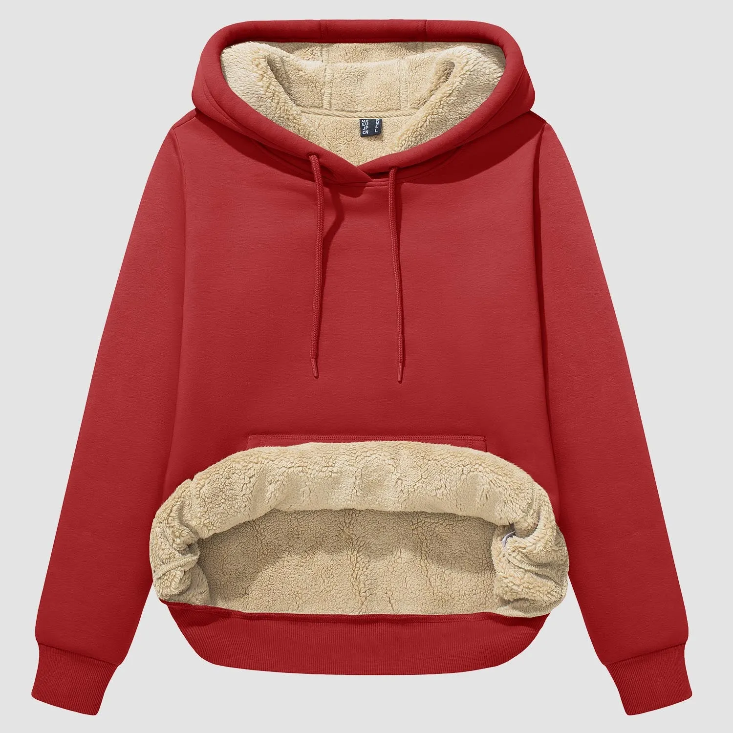 Women's Sherpa Hoodies Fleece Lined Sweatshirtst Pullover With Kanga Pocket