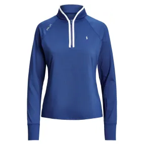 Womens Stretch Jersey Quarter Zip Pullover Beach Royal/Ceramic White - SS24